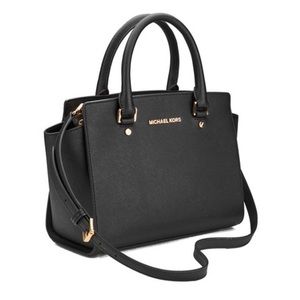 Michael Kors Black Selma Medium TZ Satchel